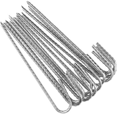 qualità  Durable Galvanized Rebar Stakes, Heavy Duty Ground 12 Inch Stakes J-Hooks For Camping Tent fabbrica